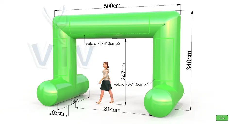 Rectangular self - standing gate 5 m commercial promotional inflatable gate